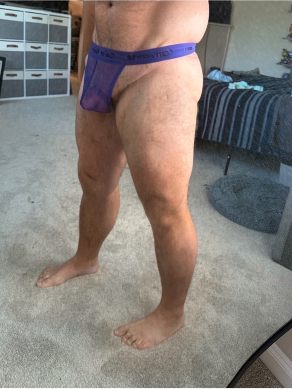 Men's Carter Wear Sheer Mesh thong Purple XXL NWT